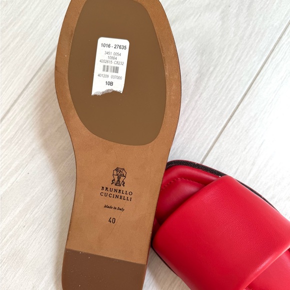 NWT - Brunello Cucinelli Red Slippers Vibrant Comfort - Picture 8 of 11